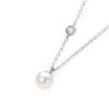 Fashion Jewelry Daily Casual Necklace 925 Sterling Silver 3mm Zircon 7mm Pearl Pendant Necklace for Women Wedding Party Gift