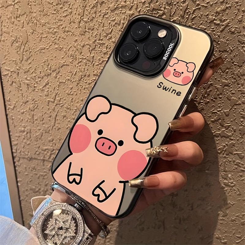 Милый розовый чехол для телефона в виде свинки, подходит для iPhone 16 15 14 13 12 11 Pro/ Max /Plus, ударопрочная задняя крышка, защита от отпечатков пальцев