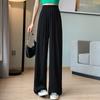 Women Spring Casual Thin Summer Elastic Waist Wide-leg Pants Ice Filament Permeability Women Stright Long Wide Leg Pants