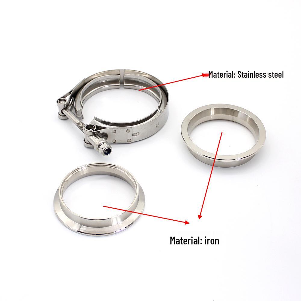 Universal Stainless Steel Car Exhaust Pipe Clamp with V-Type Buckle Flange – 304 Grade