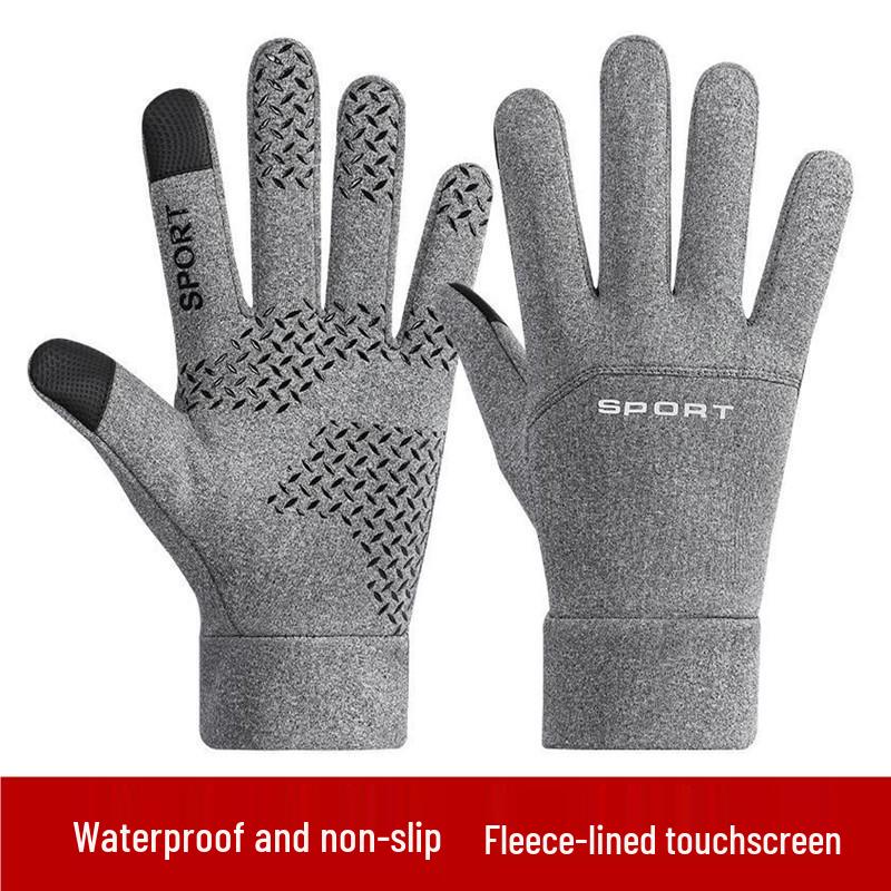 Водонепроницаемые зимние велосипедные перчатки с сенсорным экраном и флисовой подкладкой для мужчин и женщин