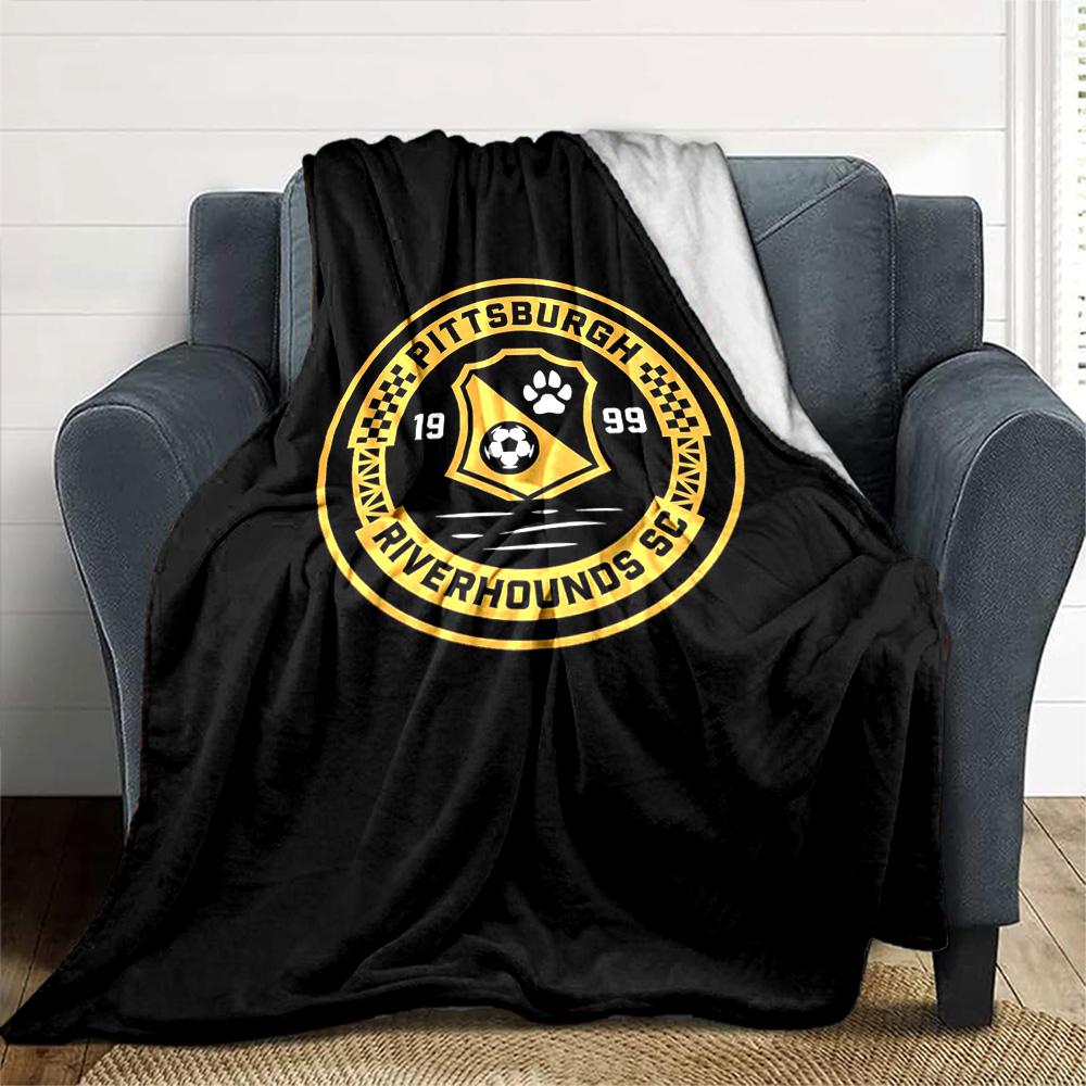 Pittsburgh Riverhounds Print Flannel Blanket High Quality Warm Comfortable Cover for All Seasons Perfect for Gifts Home Decor