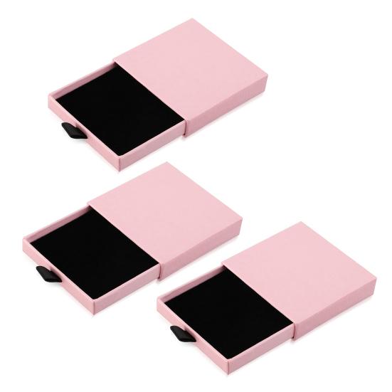 3Pcs Cardboard Jewelry Boxes Drawer Type Lightweight Portable Jewelry Organizer Box for Bracelets Earrings Necklaces