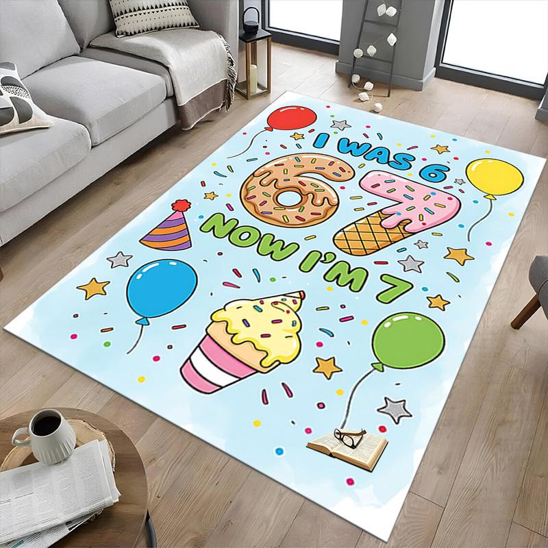 1PC Birthday, Celebration Extra Large Non-Slip Floor carpet, Office, family, bedroom, Studio - Large Area Rug,Longlasting Material-K0349