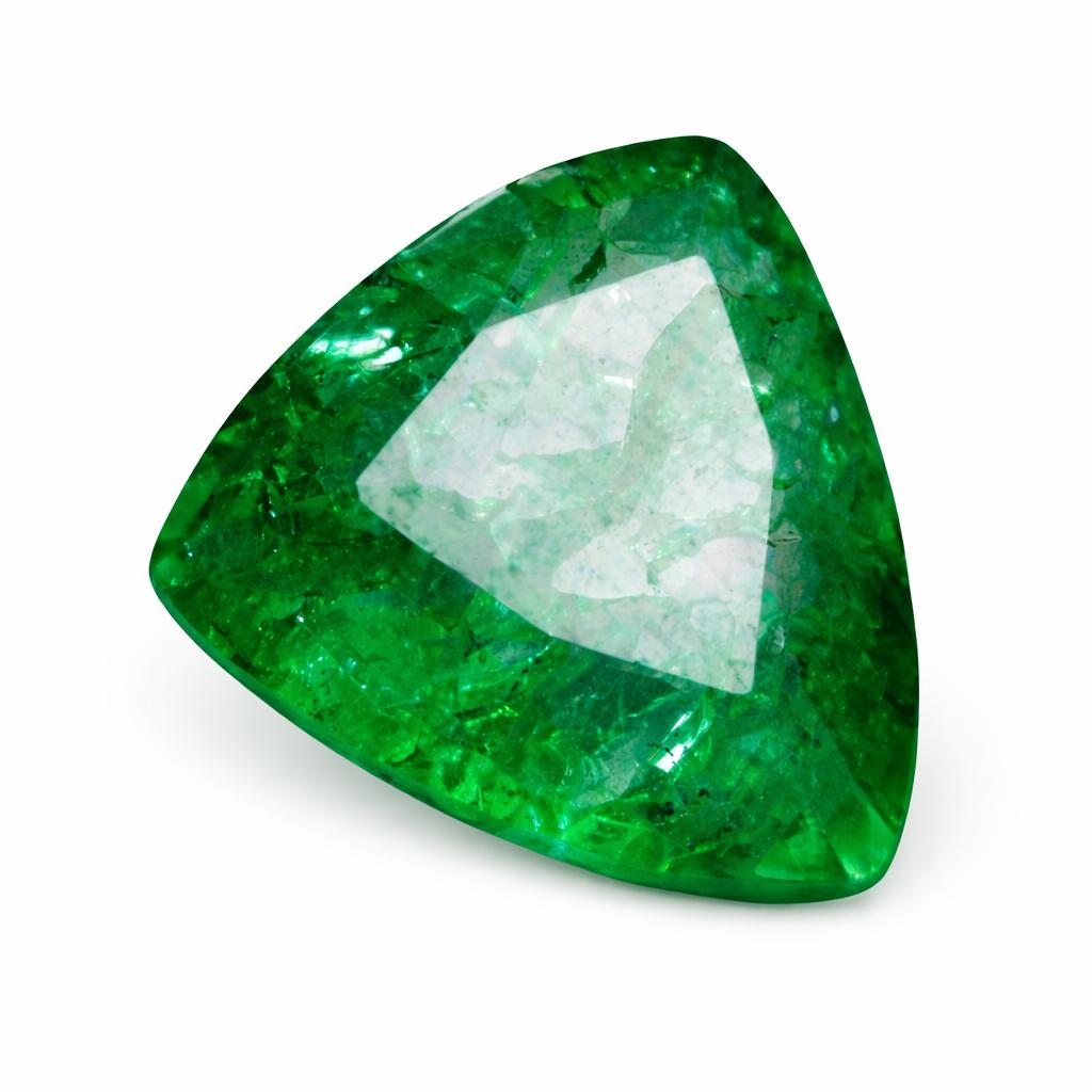Natural Green Emerald Loose Gemstone Exclusive Muzo 8 ct Trillion Cut for Jewelry Making and Crafts
