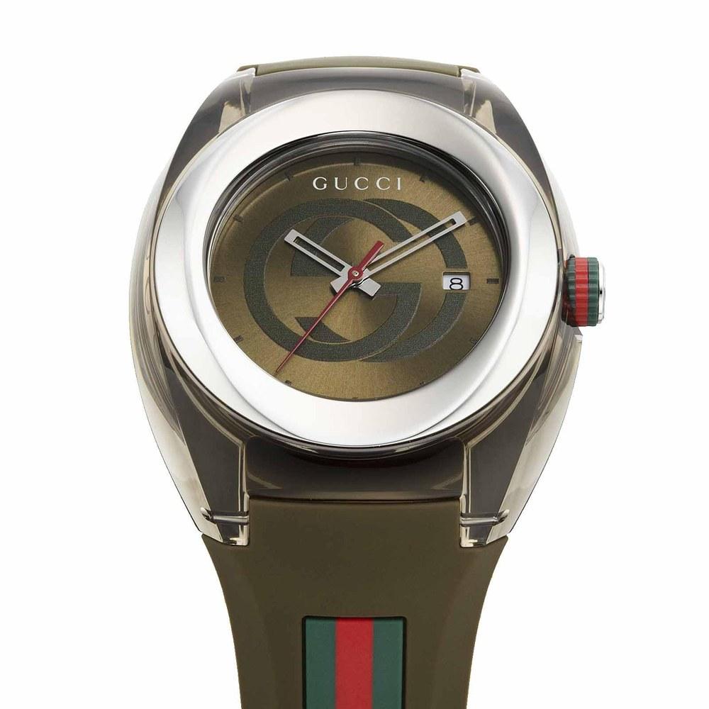 Gucci Outlet наручных часов SYNC Швейцарские Черный Однотонный YA137106 Без Оригинальной Коробки Гарантия Подлинности Зеленый