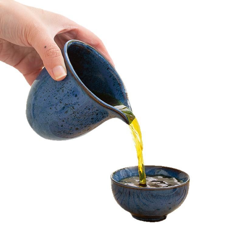 Kiln-changed ceramic Kung Fu tea set household light luxury gift box travel gift box portable gift teapot teacup
