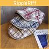 Vintage Plaid Cotton Linen Newsboy Cap For Summer Sun Protection