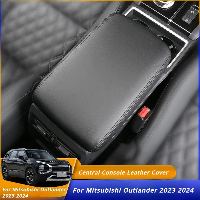 Чехол для центрального подлокотника автомобиля, защитный чехол для Mitsubishi Outlander 2024 2024, кожаный чехол для центральной консоли, аксессуары для интерьера