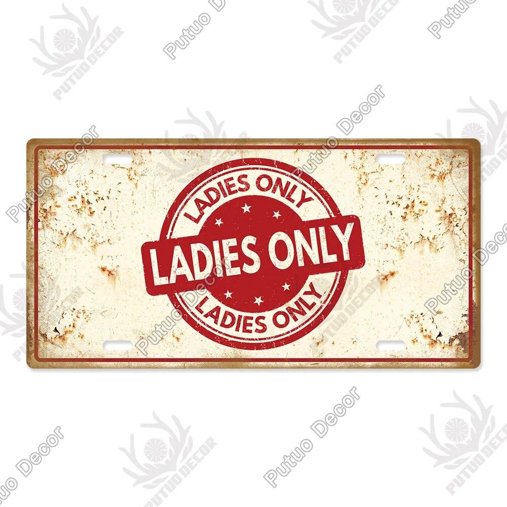 Putuo Decor Warning Metal Sign Plaque Metal Vintage Licenses Plate Tin Sign Wall Decor for Gas Station Pub Bar Beach Decoration