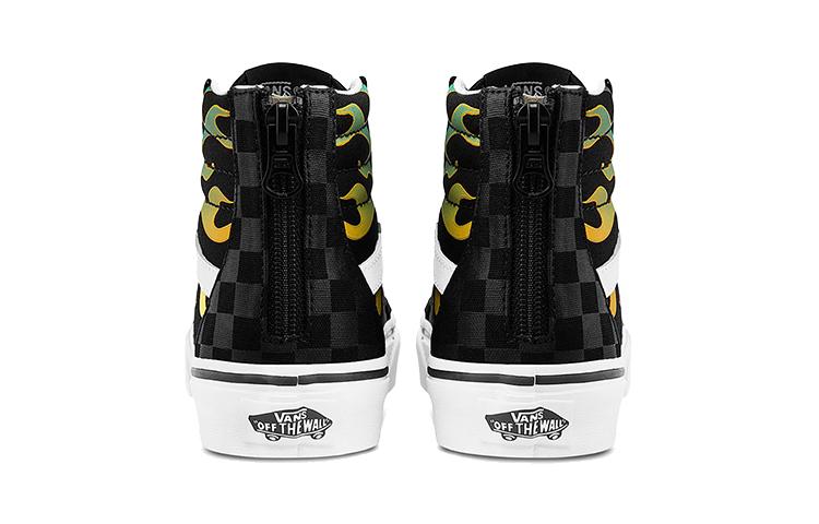 Vans SK8 Молния Высокие Детские Скейтбордические Кроссовки Пламя Черный Дети Возраст 3 7 Лет VN0A4BUXESY