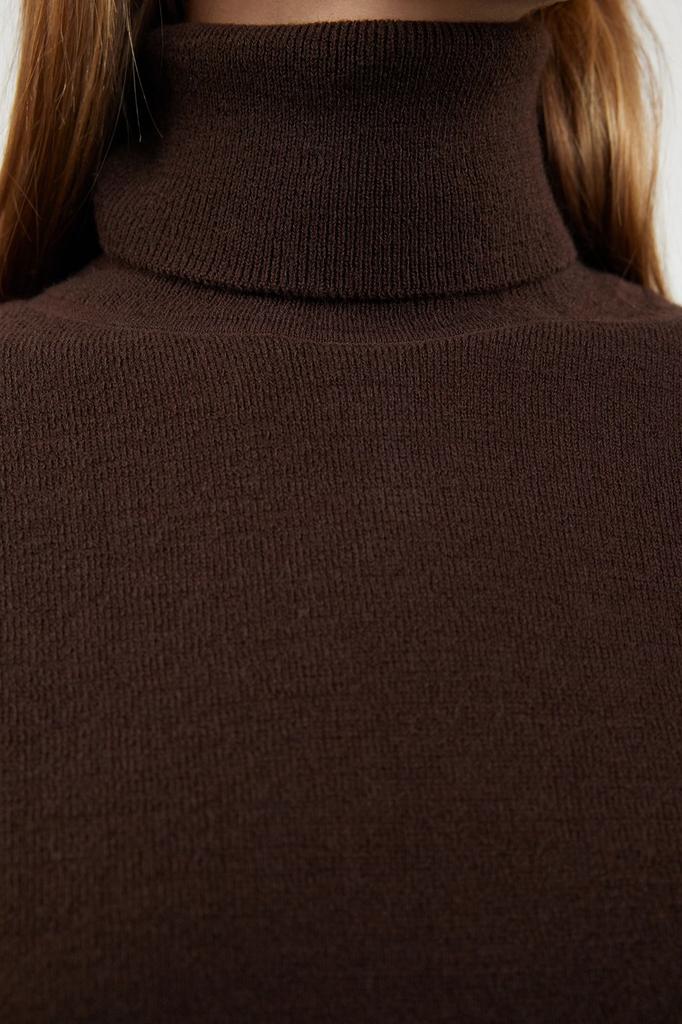 Женский модный стильный свитер, черная шерстяная пара, широкий трикотаж с высоким воротником, свитер