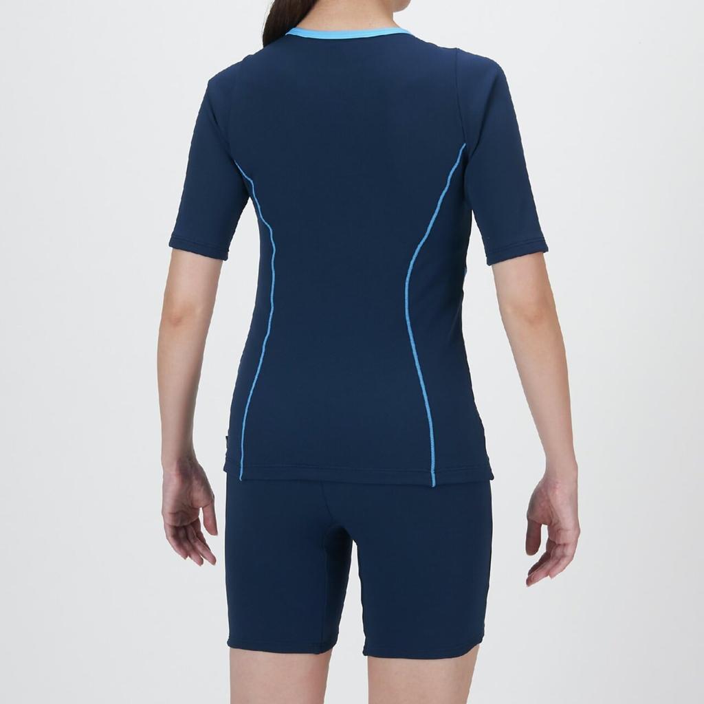 Mizuno Легкий женский купальник размера S, темно-синий/светло-голубой,