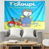 Cartoon T-T'choupi Tapestry for Bedroom Aesthetic Classroom Tapestries Wall Hanging for Living Room Dorm Office,Ideal Creative Gift