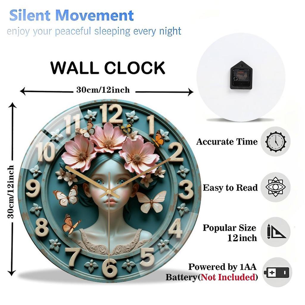 Professional 30x30cm Glass Wall Clock with Customizable Dial and Hands Color