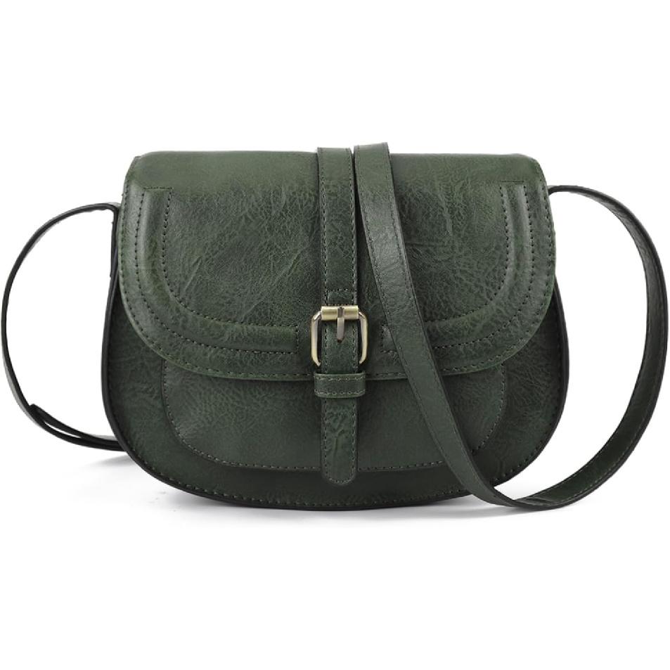 AFKOMST Crossbody Bags for Women,Small Saddle Purse and Boho Cross Body Handbags,Vegan Leather