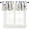 Flower Curtain Valance, Wild Flowers Spring Watercolor Flower Floral Print Plants Short Rod Pocket Window Treatment for Kitchen Bathroom Bedroom,1