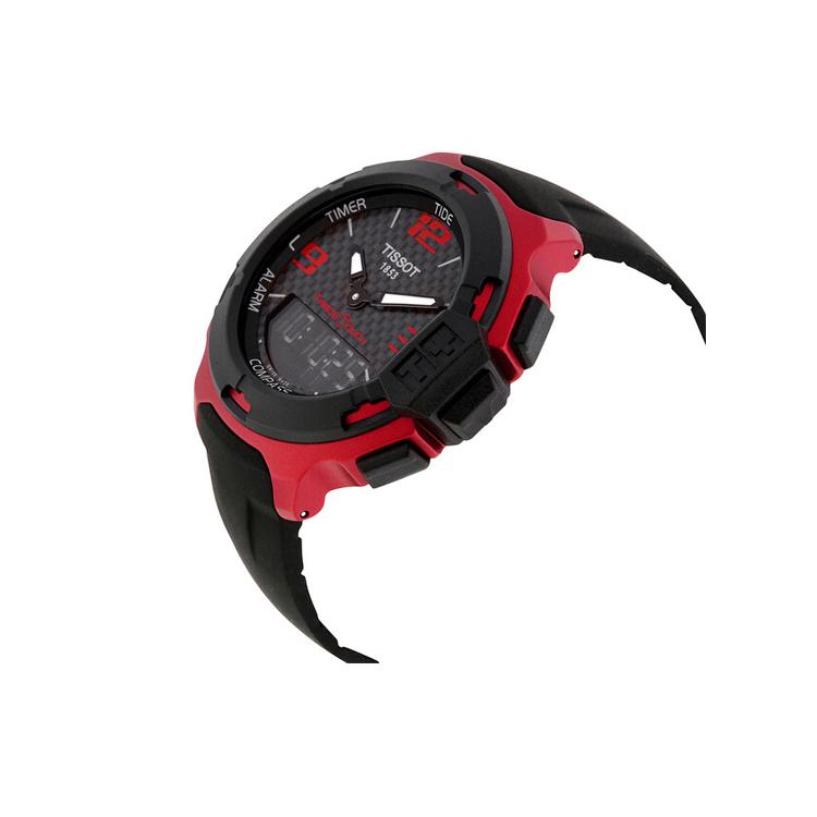 Tissot Кварцевый механизм 100м Водонепроницаемость Мужские часы Часы 59мм Черный циферблат Алюминиевый корпус часов T081.420.97.207.00