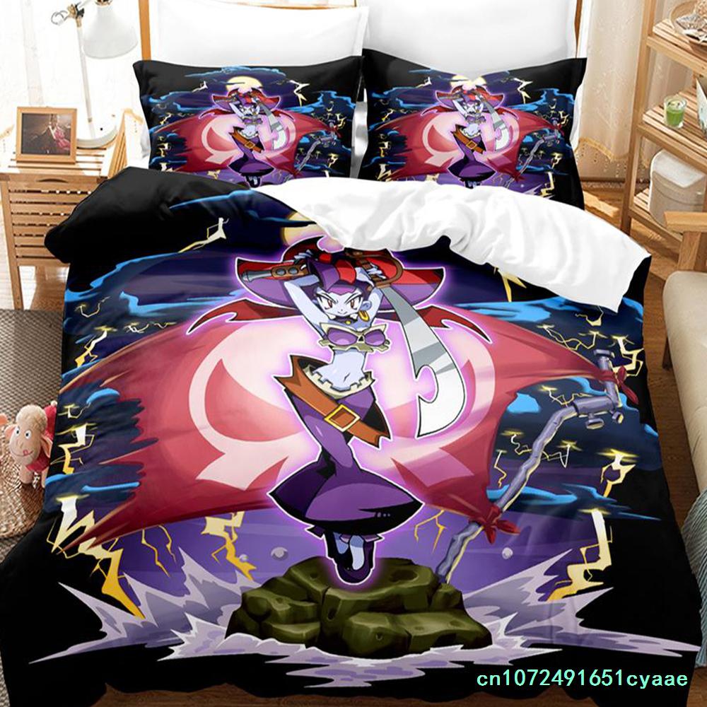 Shantae Half-Genie Hero Bedding Set Single Twin Full Queen King Size Bed Set Adult Kid Bedroom Duvetcover Sets Anime Game