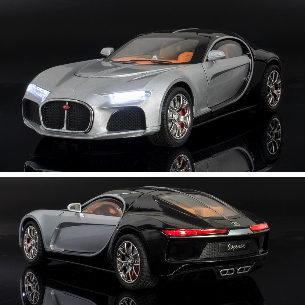1/24 Bugatti Atlantic Supercar литая игрушечная модель автомобиля рулевое управление звук и свет детские игрушки коллекционные подарки на день рождения