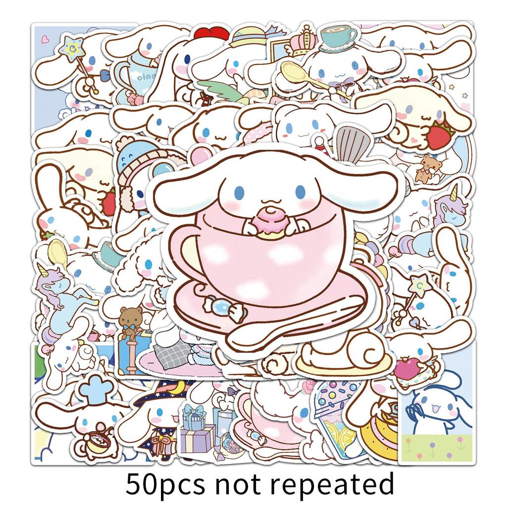 Милые мультяшные наклейки серии Sanrio - 50 листов для дневников, блокнотов, бутылок для воды и декора