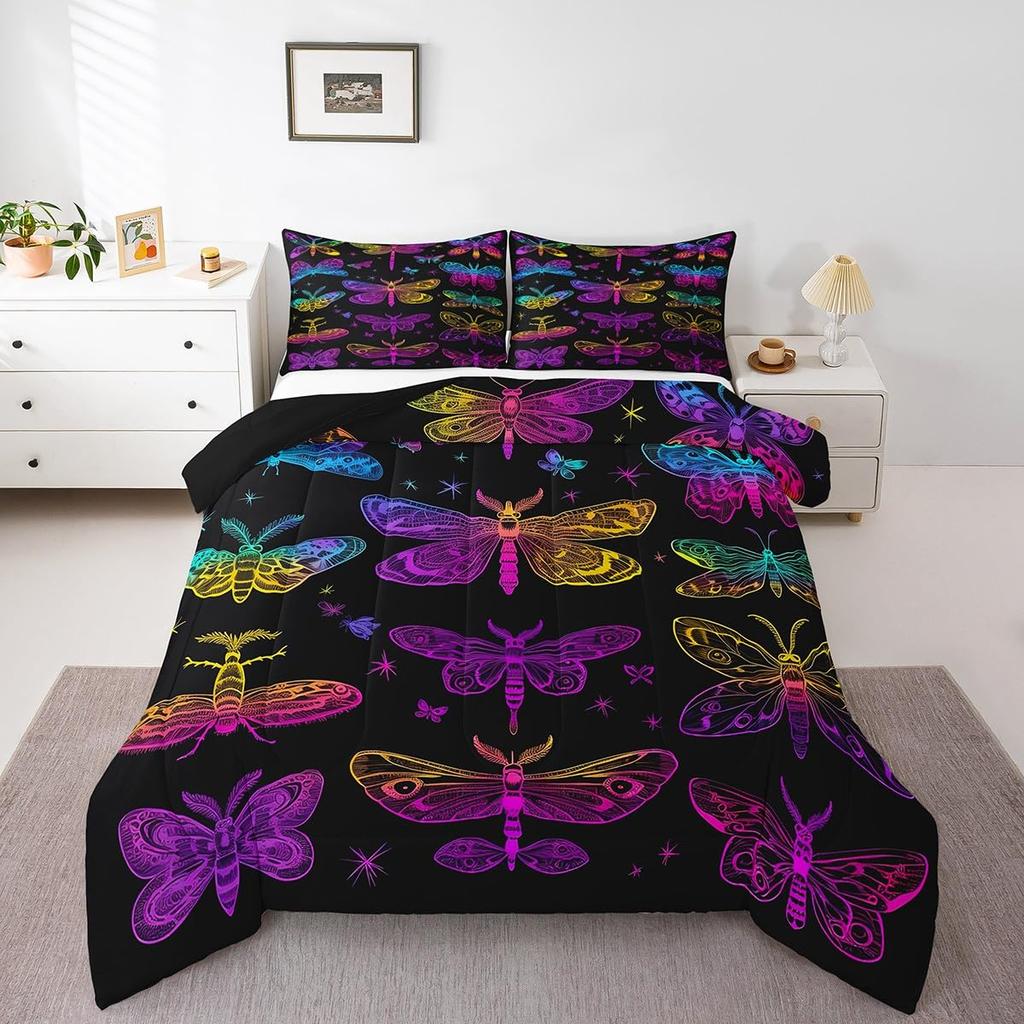 Erosebridal Love Comforter Set Queen Black and White Bedding for Kids Boys Girls Cute Heart Shaped Valentine Day Down Comforter Kawaii Carto