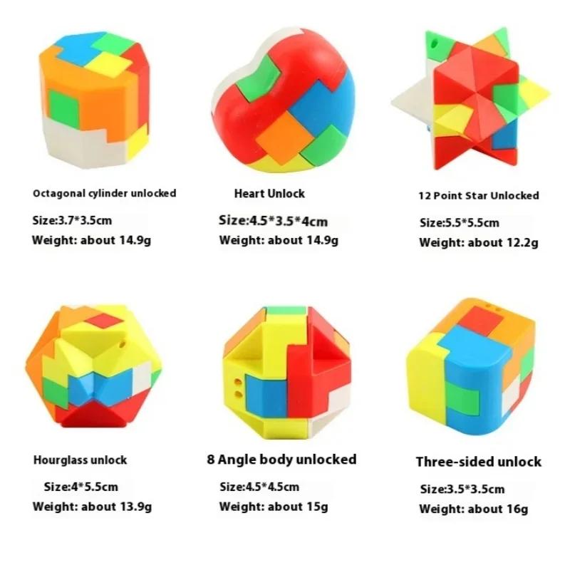 12 шт. 3D-головоломка Ключ Лубань Брелок Головоломка Игра Кубик Рубика Интеллектуальные Детские Образовательные Игрушки Для Детей Взрослых Антистресс
