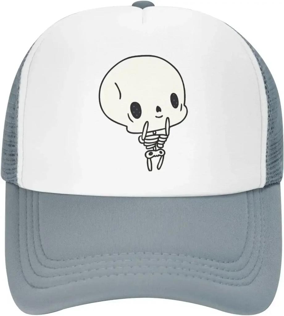Mesh Dad Hat Adjustable Washed Cartoon Kawaii Cute Skeleton Baseball Dad Cap Funny Distressed Ball Trucker Cap