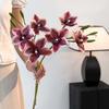 3 Heads Design Faux Flower 55cm Length Artificial Flower Stem Simulated Orchid  Wedding Decoration