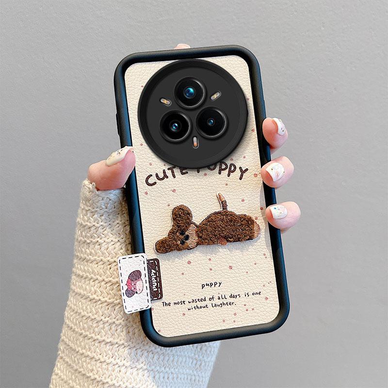 KEYSION Мультяшный Милый Плюшевый Вышитый Чехол для Realme 14 Pro+ 5G со Шнурком Ударопрочный Чехол для Телефона для OPPO Realme 14 Pro 5G