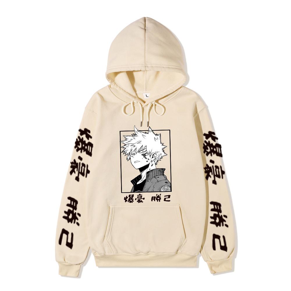 Толстовка Katsuki Bakugo для мужчин и женщин, толстовка с капюшоном My Hero Academia, толстовка с капюшоном и длинными рукавами, толстовка с капюшоном