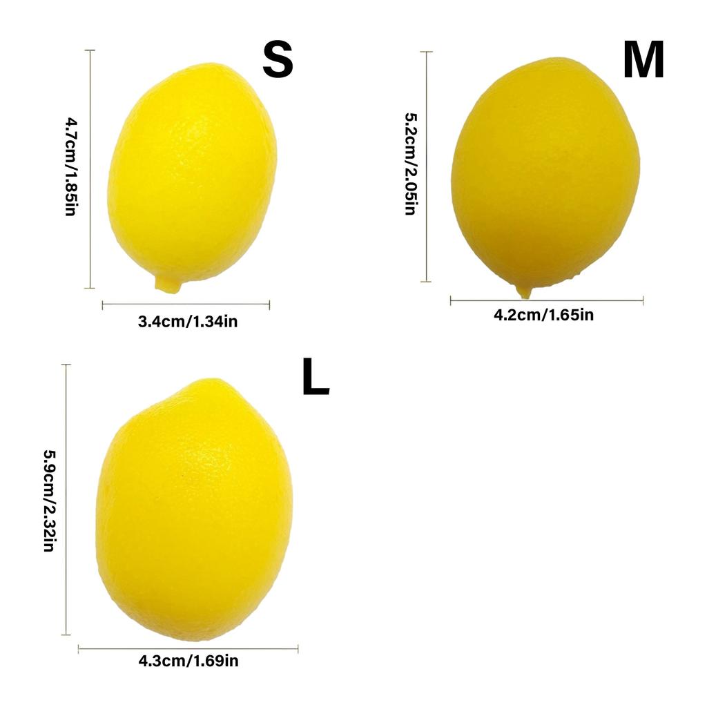 10Pcs/Pack Realistic Artificial Lemon Simulation Yellow Lemon Fruit for Kitchen Party Table Decoration Basket Display