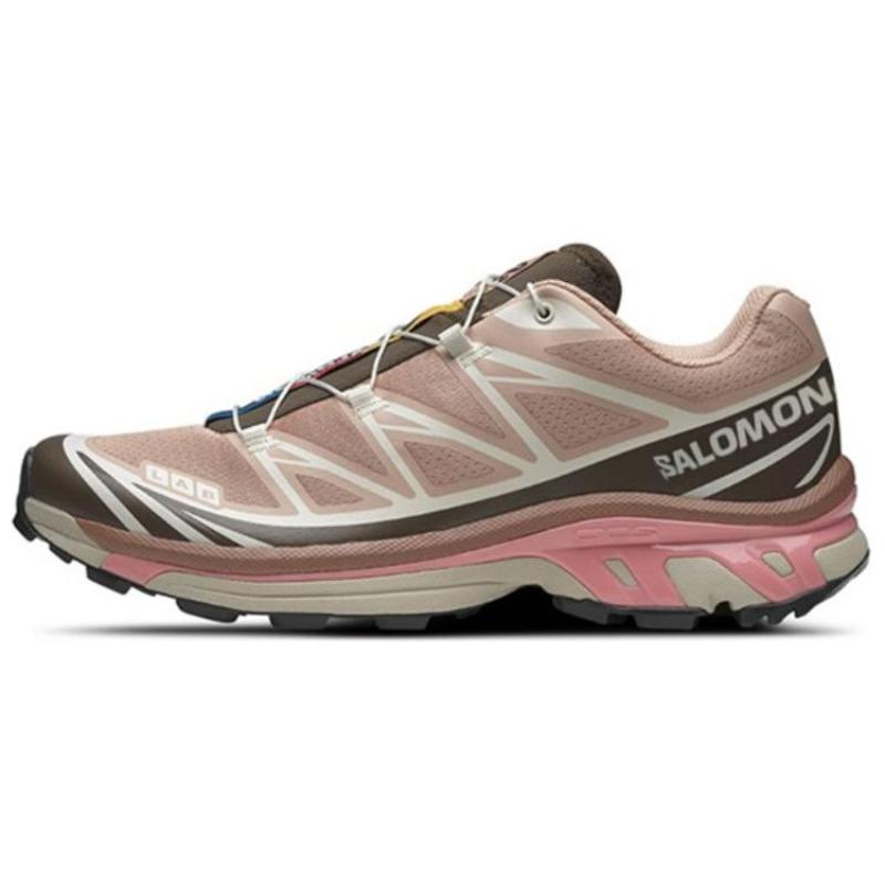 SALOMON XT 6 Амортизаторы Низкие Повседневные Кроссовки для Бега Унисекс Розовые Коричневые Кроссовки 477373