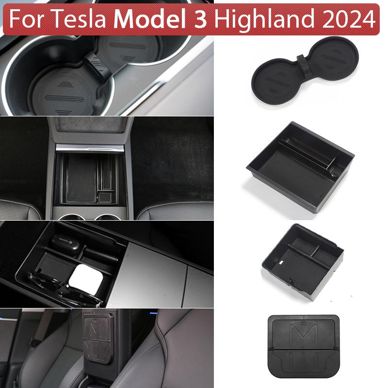 Storage Box for Tesla Model Y -2024 Accessories Center Console Trays for Tesla Model 3 Highland 2024 Hidden Box Webcam Cover