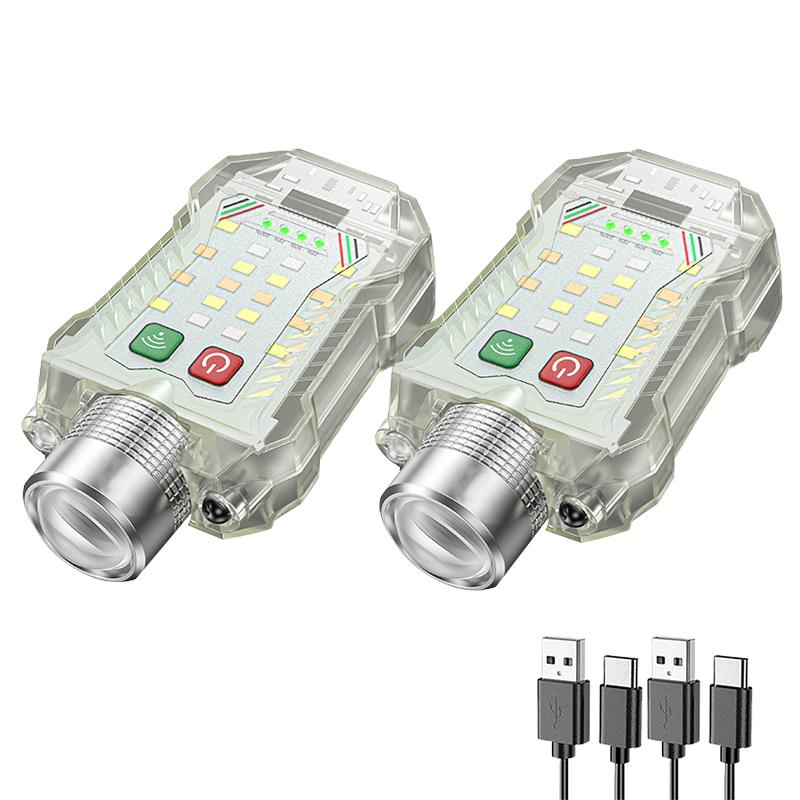 Mini Portable LED Flashlight with Motion Sensor Headlight 8 Modes USB Rechargeable Pen Clip Pocket Torch Outdoor Emergency Light