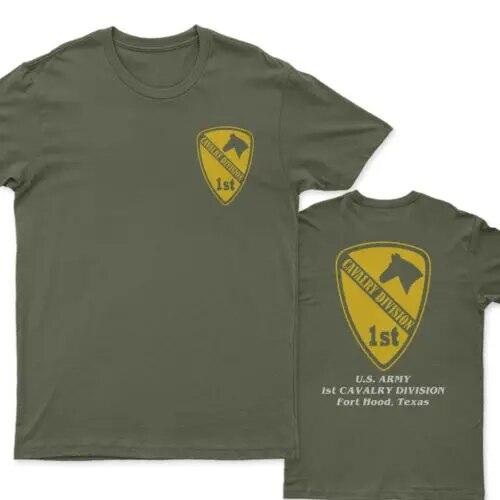 US Army 1st Cavalry Division Veteran T-Shirt. Summer Cotton O-Neck Short Sleeve Unisexs T Shirt New Oversized Streetwear