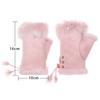 Fashion Winter Half Finger Fingerless Gloves Wrist Mitten Rabbit Fur Winter Glove