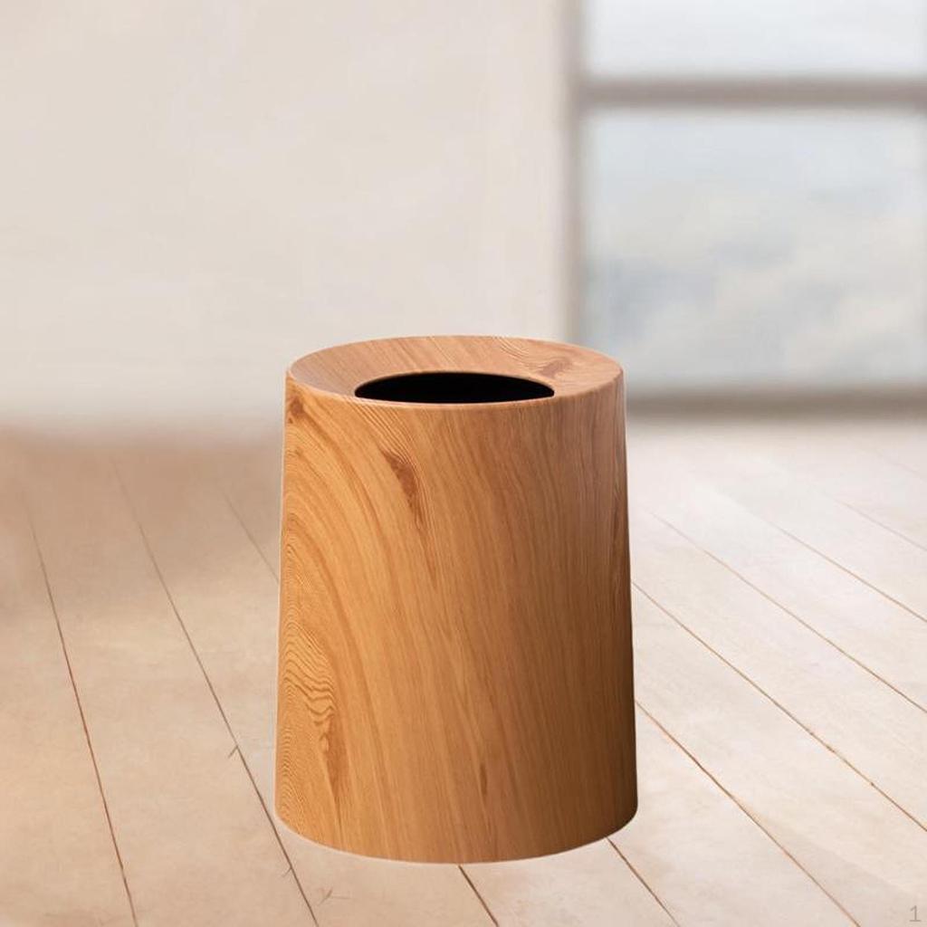 Elegant Wood Grain Waste Bin for Home And Office