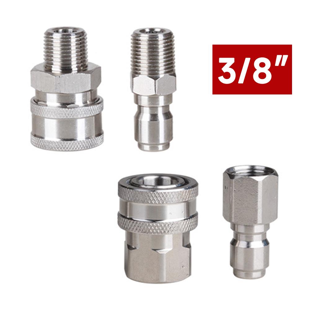 2 шт./комплект из нержавеющей стали 3/8" 1/4" быстроразъемный соединитель и заглушка с резьбой NPT3/8 NPT1/4 наружная внутренняя резьба аксессуары для моек высокого давления