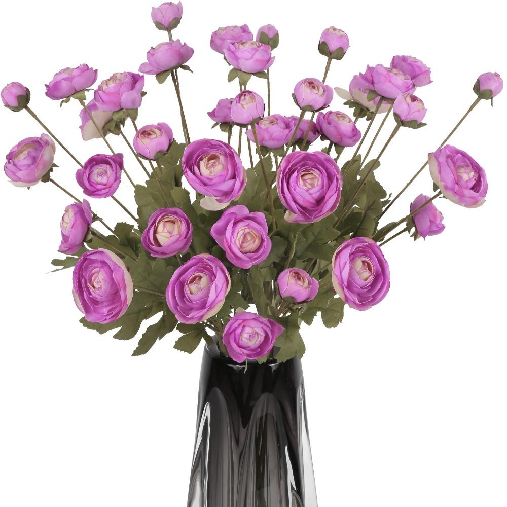 4 шт. 16 головок ранункулюсов искусственные шелковые цветы с длинными стеблями ранункулюс искусственные цветы персидские искусственные цветы для свадебного стола центральный элемент домашнего декора