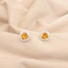 Натуральный цитрин драгоценный камень 925 стерлинговое серебро ювелирные изделия циркон серьги-пусеты 0,41" CZE-8-2