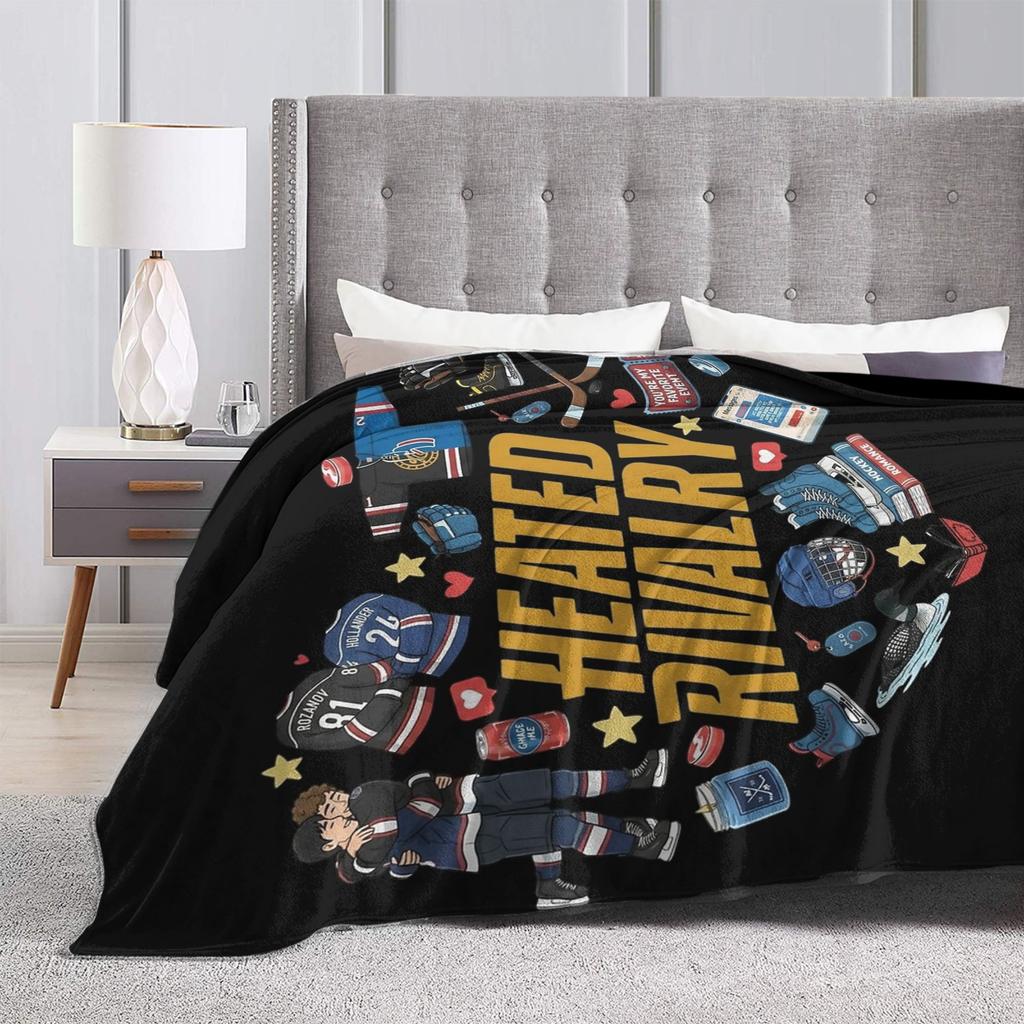 Heated Rivalry Hollanov Heart Blanket Cover Flannel  Lightweight Throw Blanket for Outdoor Travel Bedspread