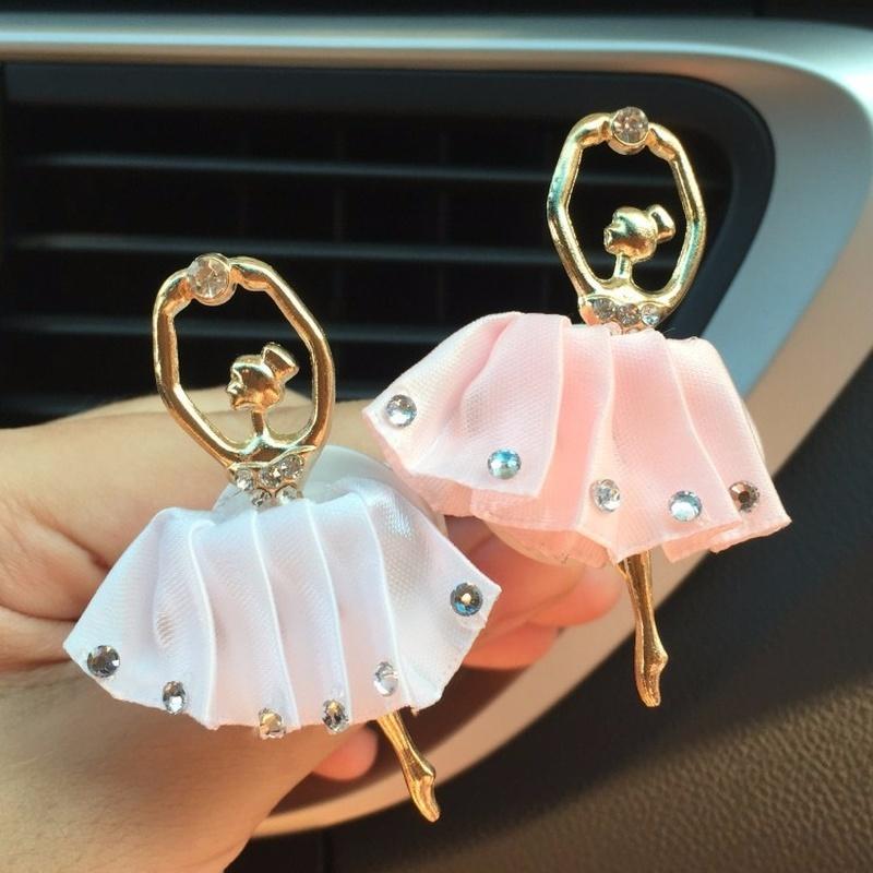 Ballet Girl Car Outlet Diamond Mounted Cartoon Perfume Clip Air Conditioning Vent Perfume Clip