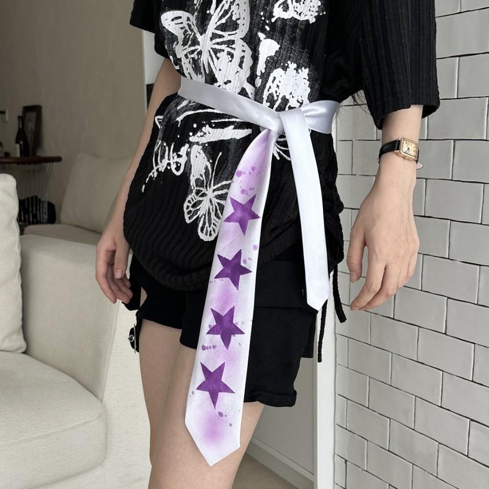 Y2K Star Tie Sweet Unisex Necktie Creative Glossy Tie Suit Accessories
