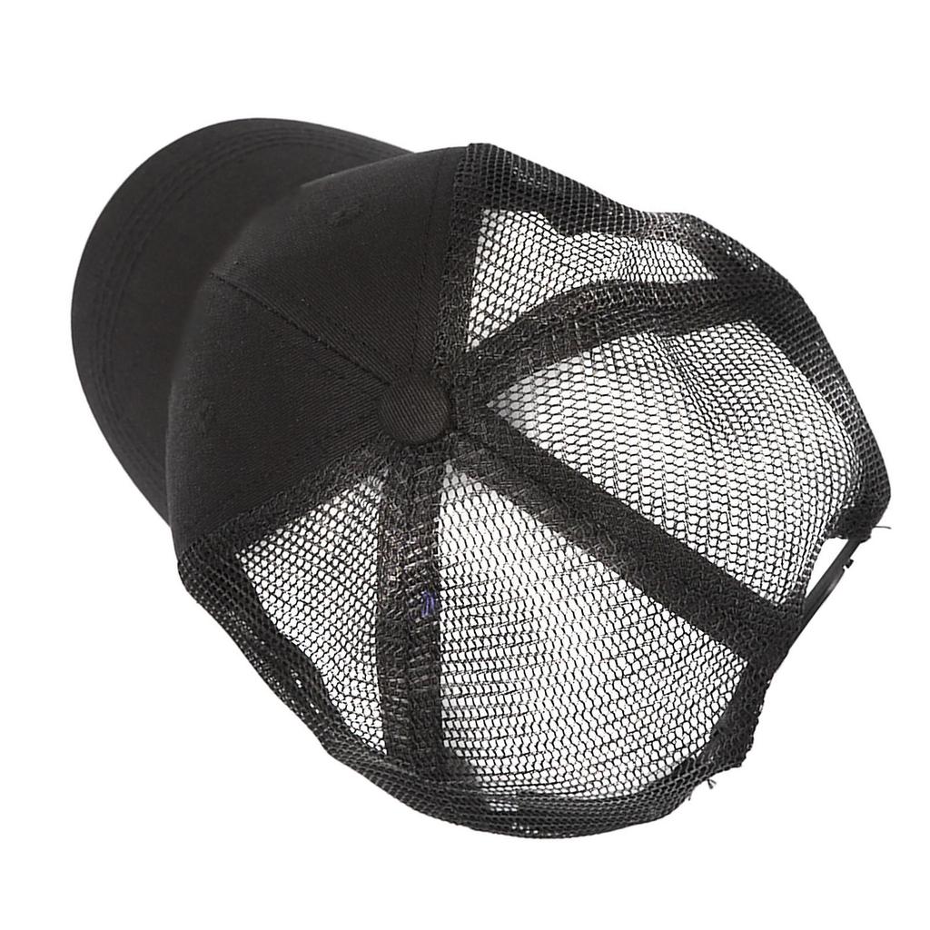 Men Women Letter Embroidered Cap Black Adjustable Fashionable Travel Outdoor Fishing Mesh Back Cap