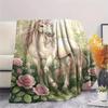 1PC Floral Fantasy Creatures Print FlAannel Blanket, High quality Comfortable for All Seasons, Home Decor, Warmth and Comfort