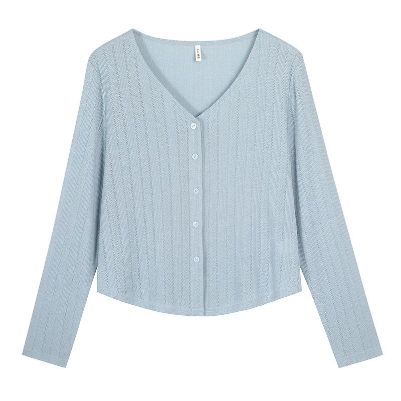 New Arrivals for Plus-Size Women: V-Neck Korean-Style High-End Cardigan, Versatile, Slimming, Covering the Body, Lightweight Sun-Protection Jacket