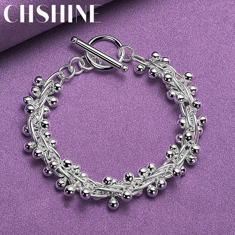 CHSHINE 925 стерлингового серебра виноград бусины цепочка браслет мода шарм свадебная вечеринка высокое качество для женщин ювелирные изделия