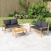 VidaXL Garden Lounge Set with Cushions 3 Pcs, Benches with Backrest and Armrests, Furniture Set with Coffee Table Patio 3156472