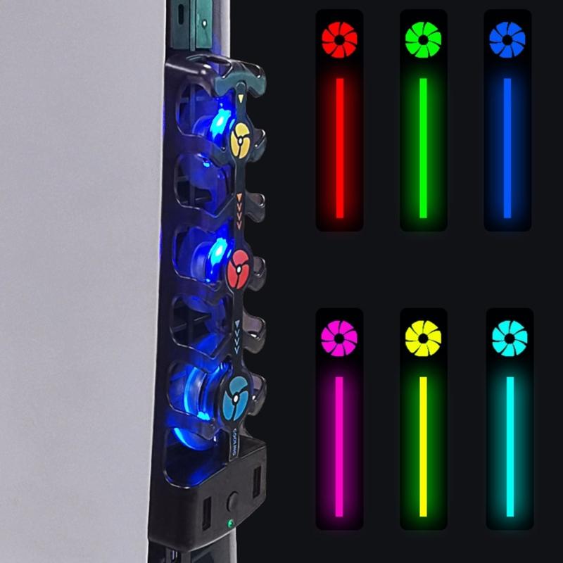 For Cooling Fan Game Console Adjustable Speed Intelligent Temperature Control 3 Fans System Station